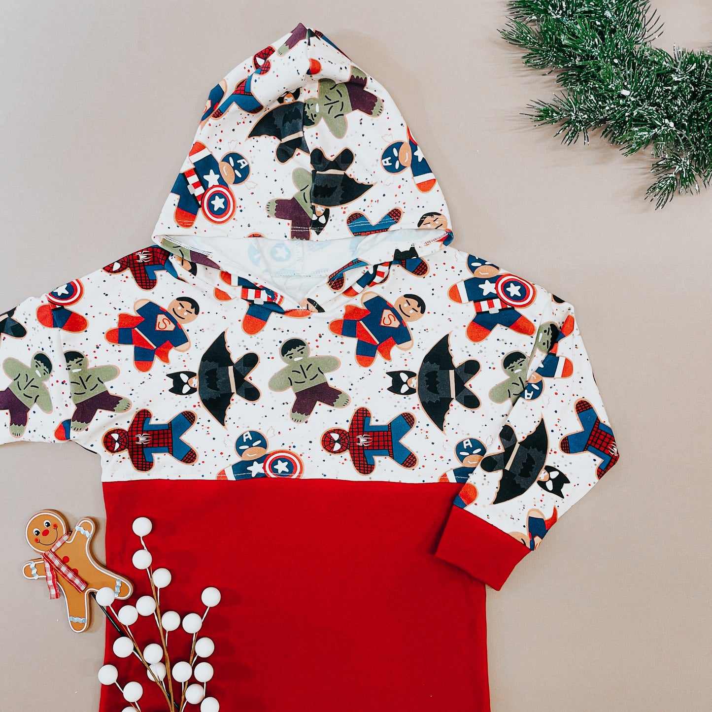 Hooded Color Block Drop Shoulder Top