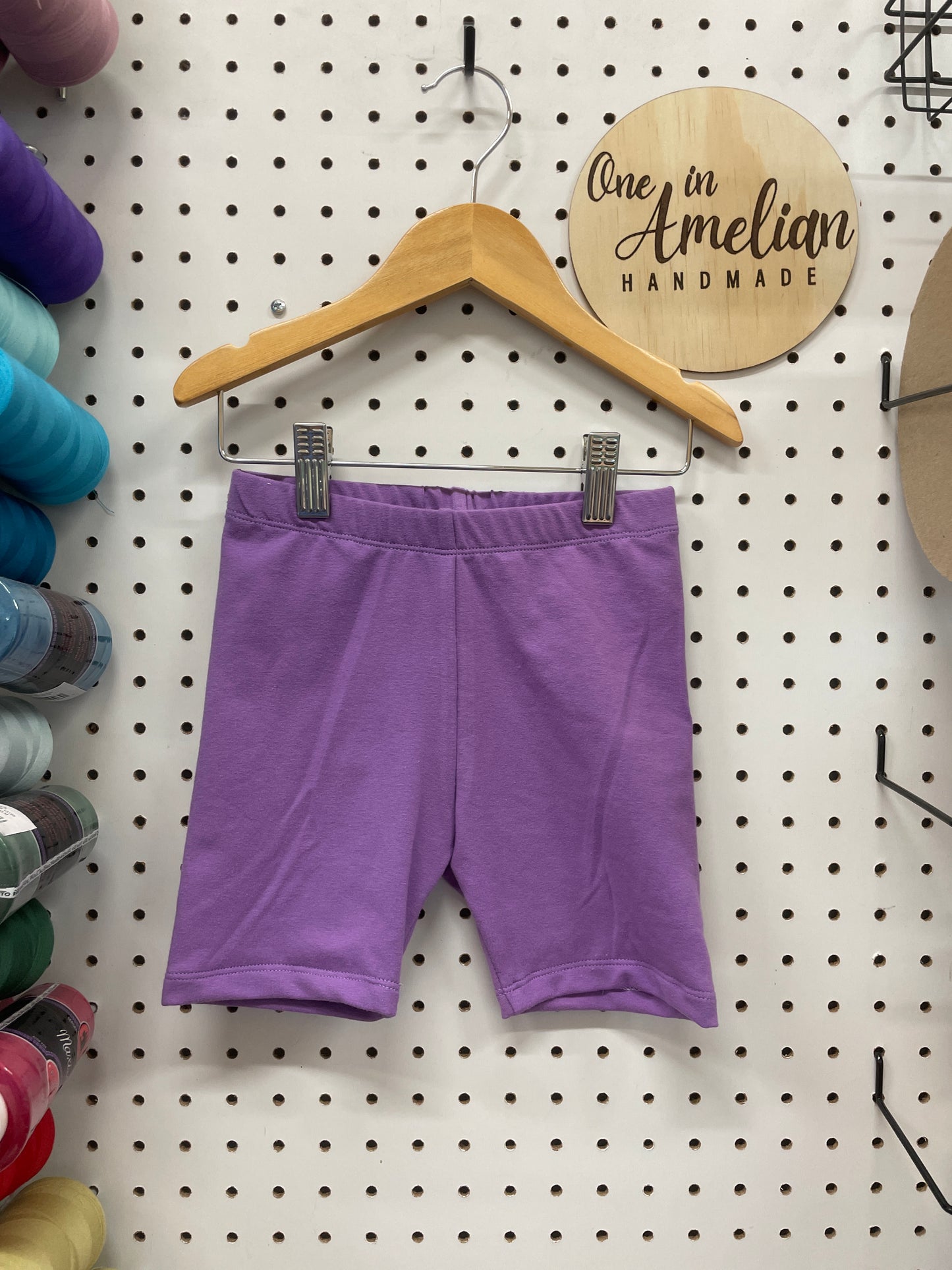 Solid Lilac Bike Shorts for Geaux Girls Casual Tee. ORDERS WITH THIS LISTING WILL HAVE A 2 WEEK TAT