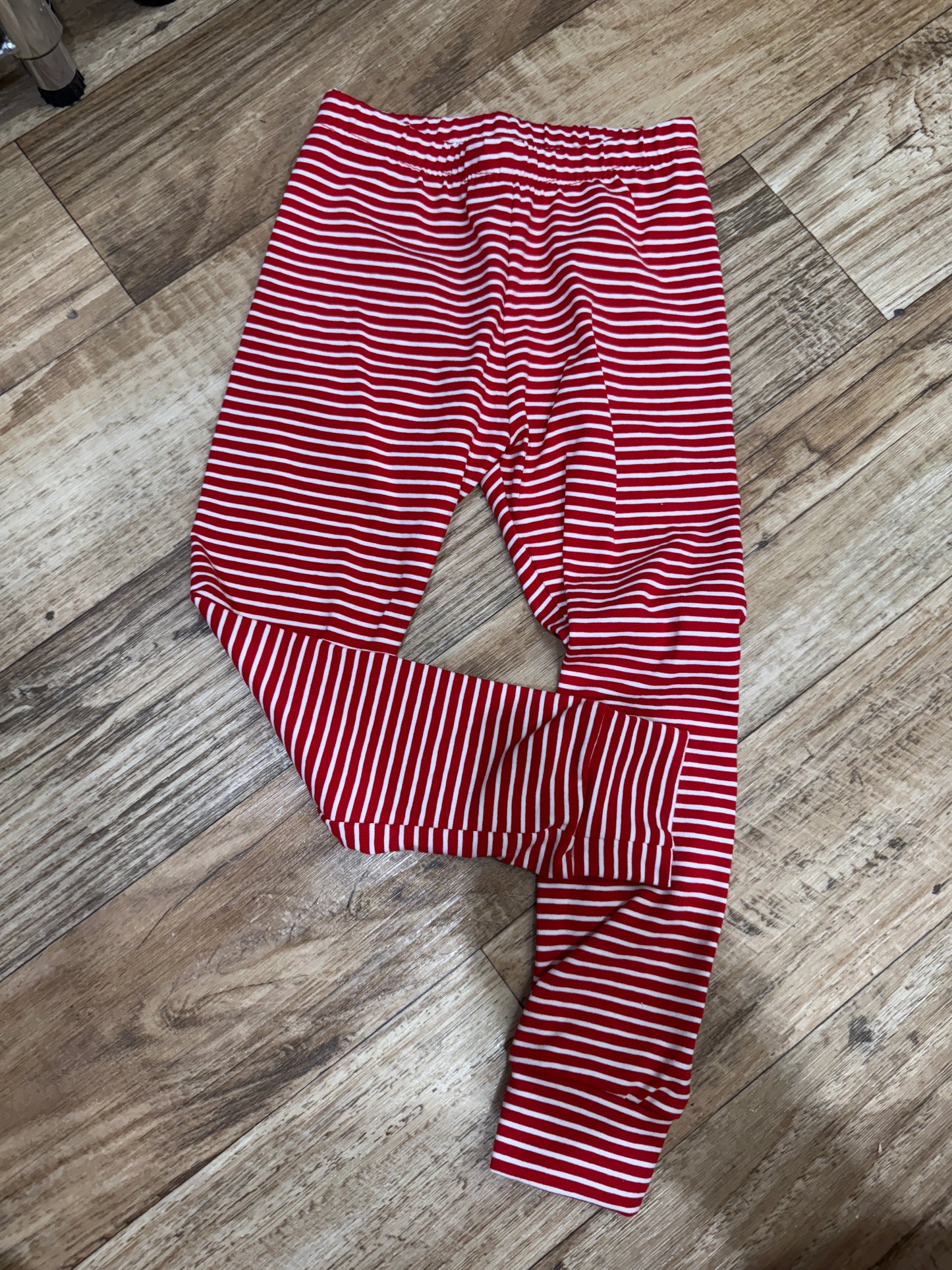 3T Red & White Stripe Leggings w/ cuff