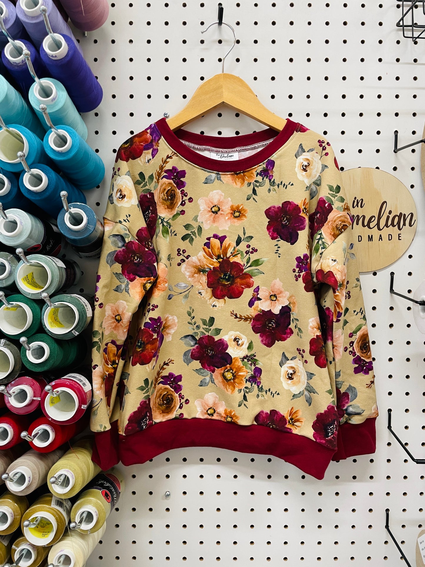 Fall Floral Drop Shoulder Top