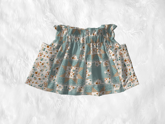 Paper Bag Waist Pocket Skirt