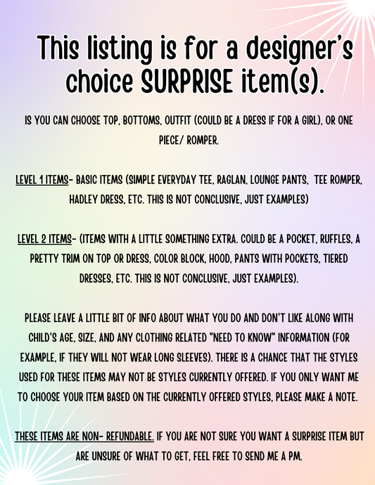 Designer's Choice Surprise Items