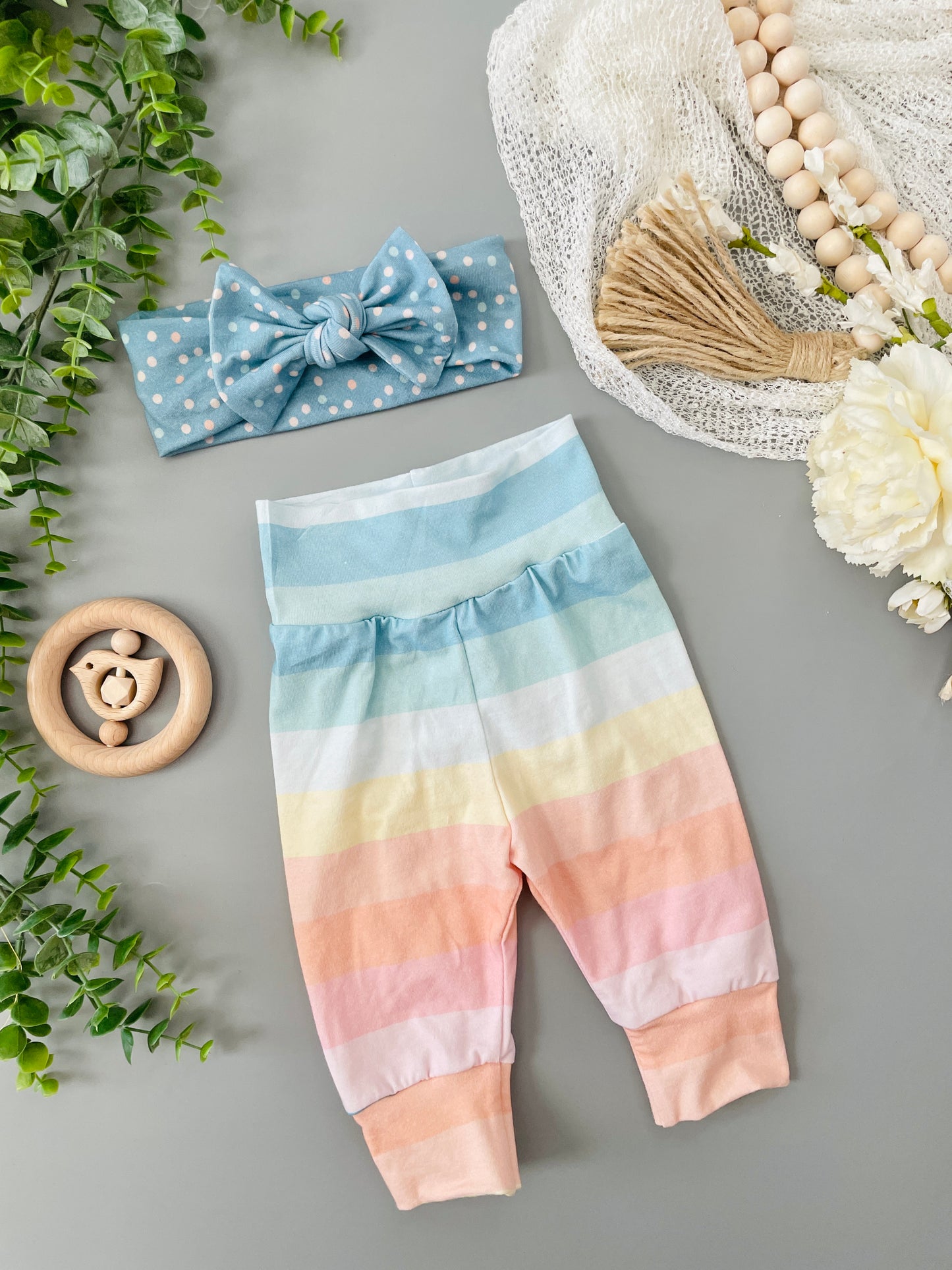 Rainbow Dreams Stripes Baby Pants or Set