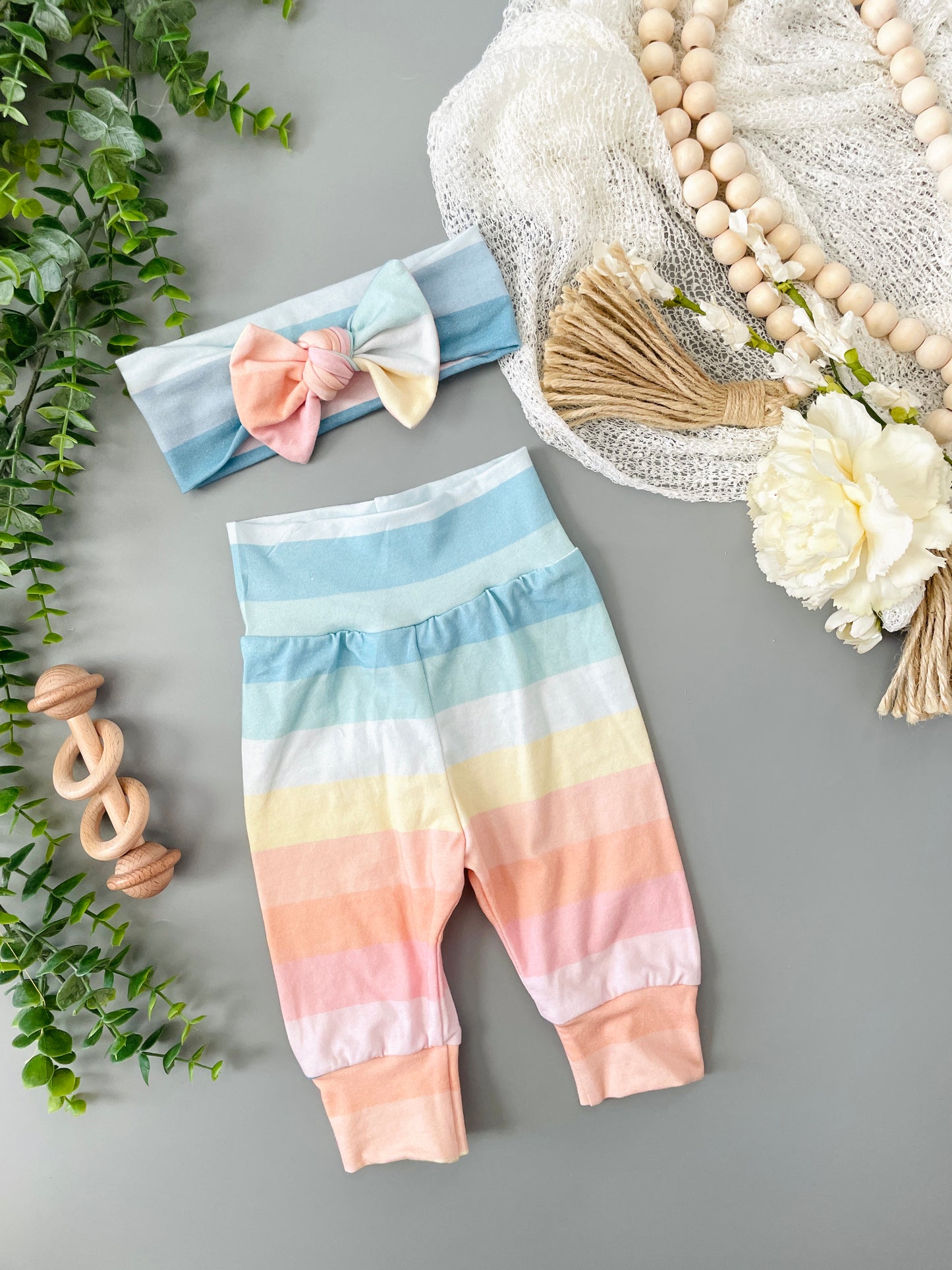 Rainbow Dreams Stripes Baby Pants or Set